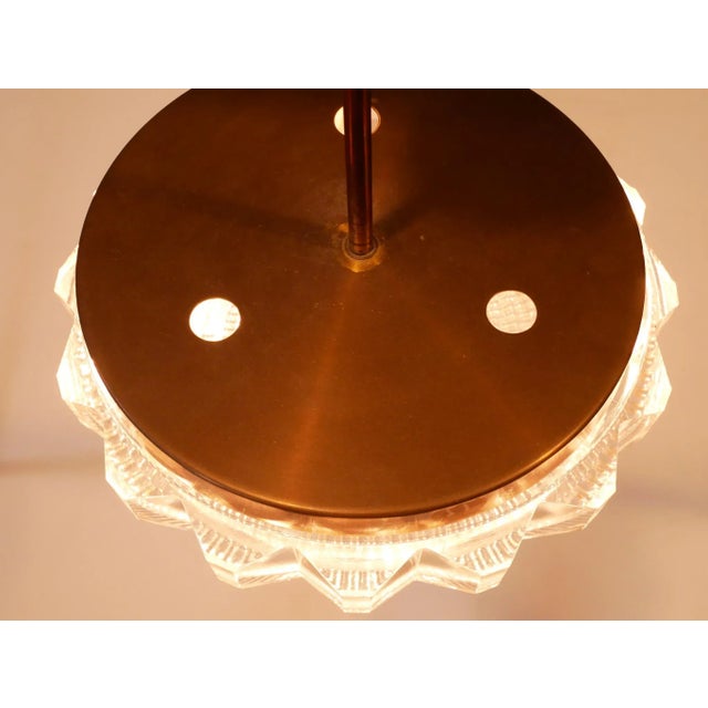 Orrefors Mid-Century Swedish Brass Ceiling Lamp from Orrefors For Sale - Image 4 of 7