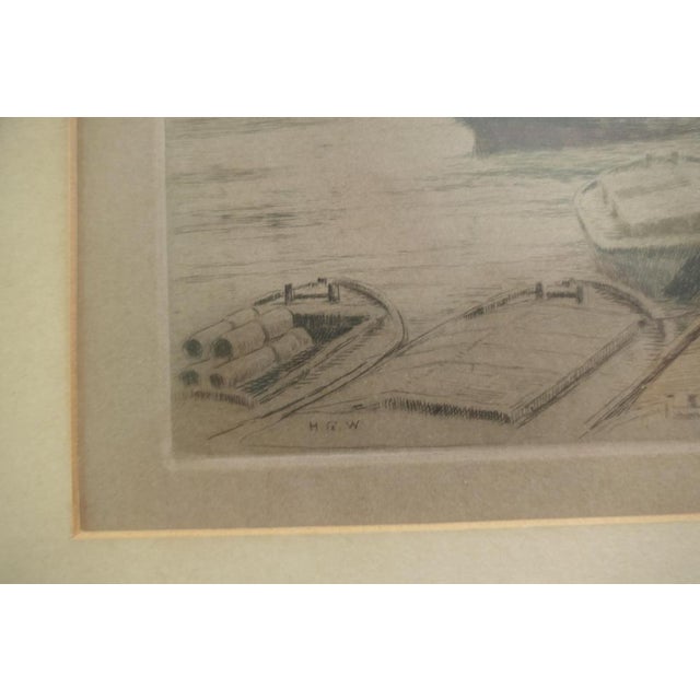 Henry G. Walker, London Bridge, 1920, Etching, Framed For Sale - Image 4 of 8