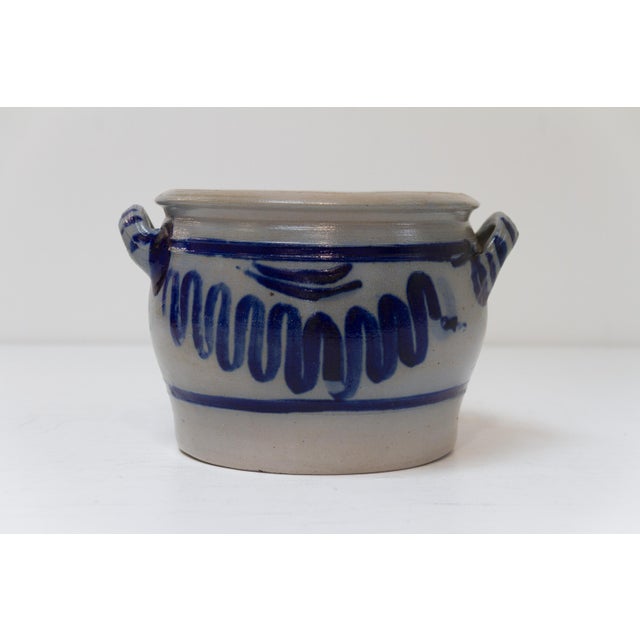 German Stoneware 5 Liter Crock, late 19th Century. Large antique pickling jar from Germany late 19th or early 20th...