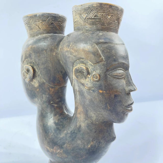 Brown Early 20th Century Twin Kuba Cup MATTER COLLECTION For Sale - Image 8 of 11