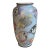 12” Tall Blue Vase With Intricately Carved & Hand Painted Tropical For Sale