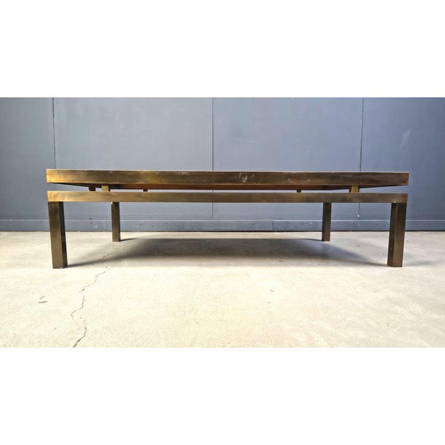 Gold Vintage Etched Brass Coffee Table from Willy Daro, 1970s For Sale - Image 8 of 13