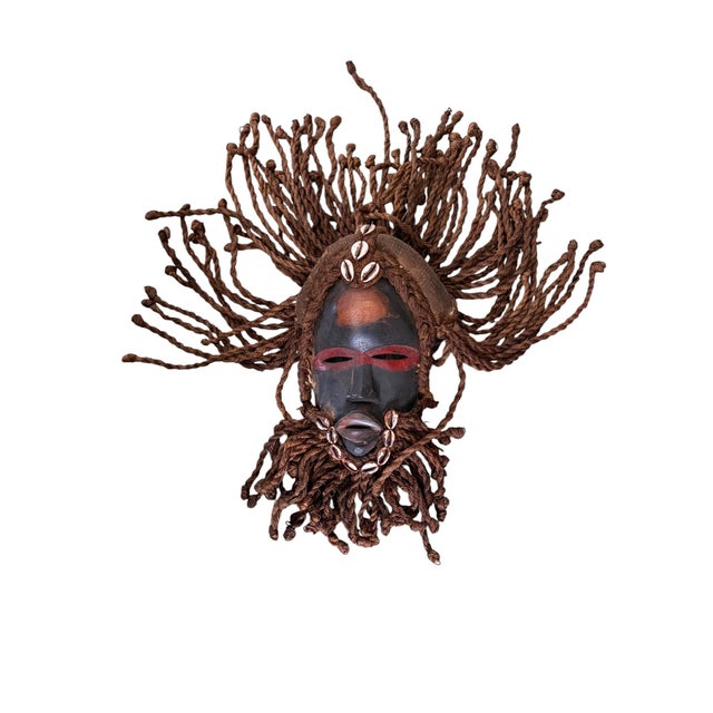 Wood Superb Vintage African I .Coast Dan Ceremonial Dance Mask 14" H For Sale - Image 7 of 8