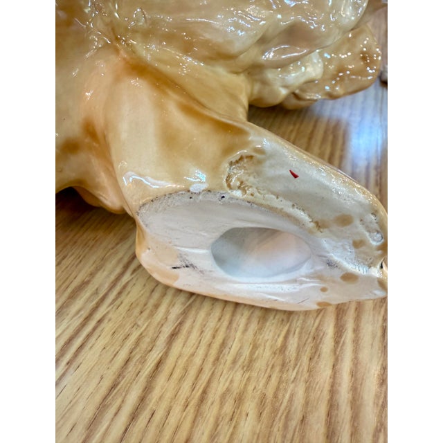 Vintage Boho Regency Handcrafted Ceramic Glazed Spaniel Dog Sculpture For Sale - Image 11 of 12