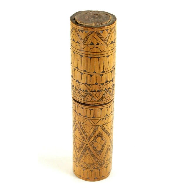 Late 19th Century Carved Wood Lime Container Indonesia # 2 For Sale - Image 4 of 6