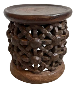 Mid 20th Century Tribal Carved Vintage Bamileke Stool / Side Table
