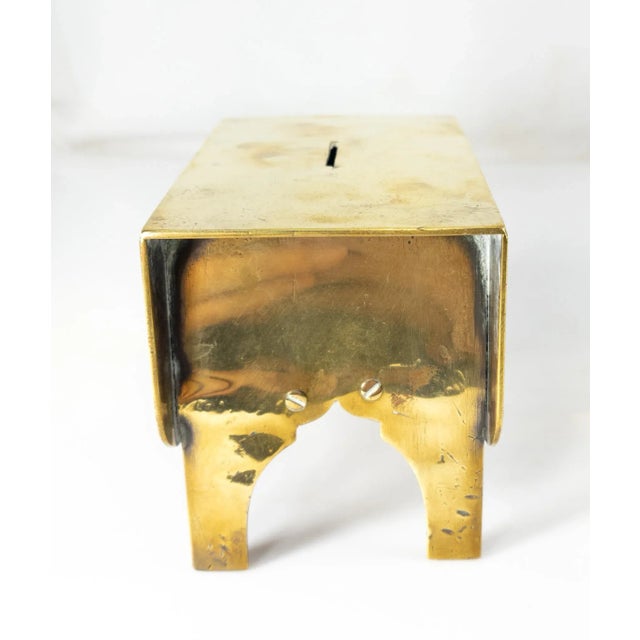 19th Century 19th Century Polished Brass or Bronze Drop Leaf Table Form Piggy Bank Safe For Sale - Image 5 of 9