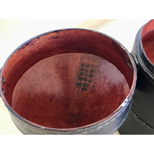 19th Century Chinese Lacquer Two Tier Hat Box For Sale - Image 9 of 13