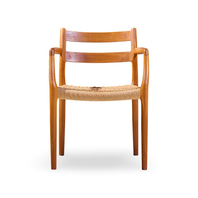 Niels Møller Models 84 and 67 Mid Century Danish Teak and Rope Dining Chairs - Set of 6 For Sale - Image 11 of 18