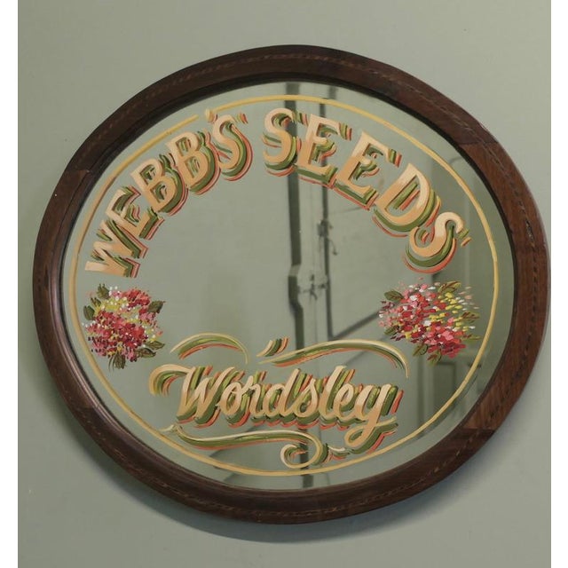 Oval Hand-Painted Advertising Mirror from Webbs For Sale - Image 3 of 6