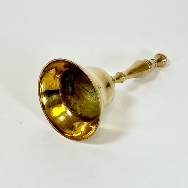 Brass 1970s Mid-Century Brass Dinner or Front Desk Chime Bell Decorative Object. For Sale - Image 8 of 12
