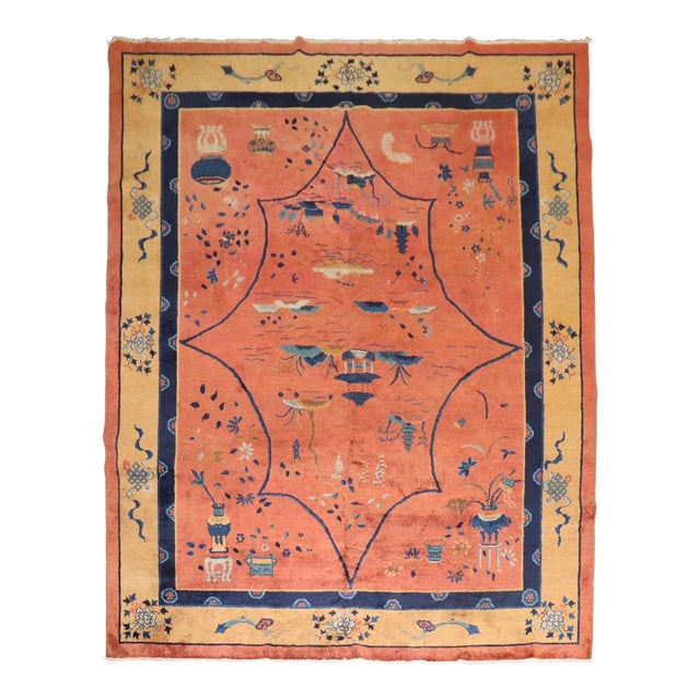 Enchanting Art Deco Chinese Rug - 9' x 11'7" For Sale