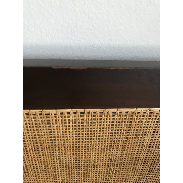 Carved Mahogony Four Poster Bed With Cane Headboard For Sale - Image 10 of 11