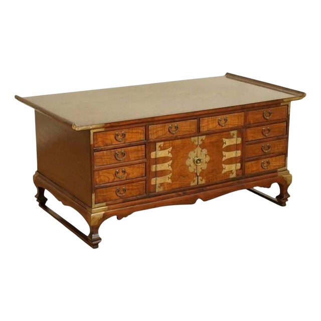 Korean Elm Coffee Table with Drawers, Late 19th Century For Sale