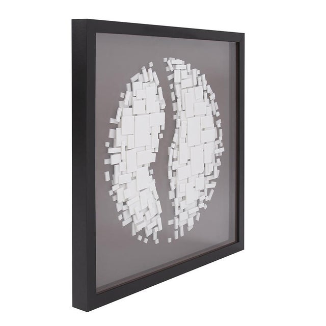 Contemporary Abstract Paper Globe Shadowbox Art For Sale - Image 3 of 7