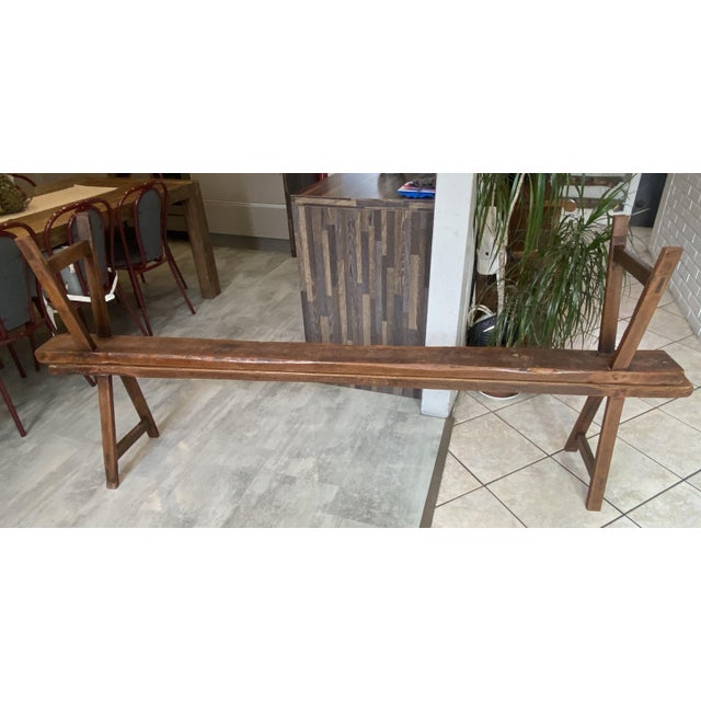 1950s Vintage Farmhouse Benches in Oak, 1950s, Set of 2 For Sale - Image 5 of 18