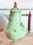 Farmhouse Vintage 1995 Camp Mackenzie Childs Green Floral Coffee Pot/Kettle With Wood Handle and Lid For Sale - Image 3 of 12
