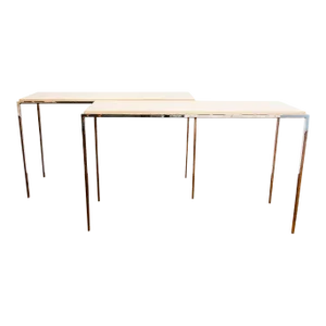Sculpted Chrome & Wood Console Tables by Sally Lewis for J. Robert Scott