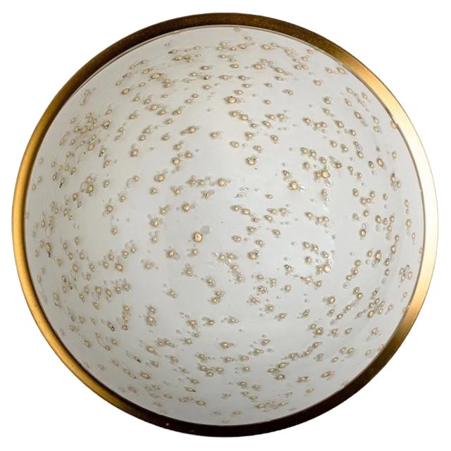 Vintage German Speckled Milk Glass Flush Mount from Peill & Putzler, 1970s For Sale