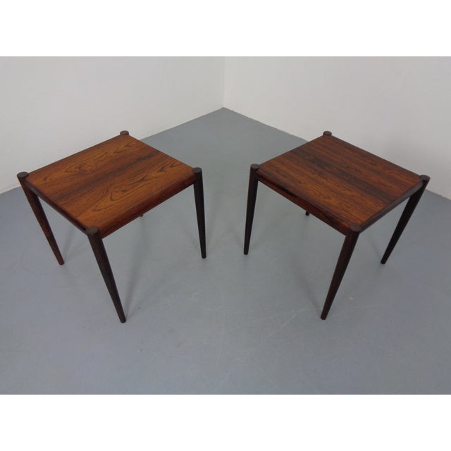 Brown Danish Rosewood Bedside Tables, 1960s, Set of 2 For Sale - Image 8 of 18