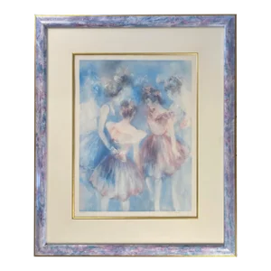 Certified Hilda Rindom Offset Lithograph Titled "Backstage" Ballet Dancers