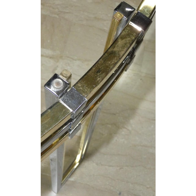 Chrome and Gold-Plated Steel Dining Table, Italy, 1970s For Sale - Image 16 of 18