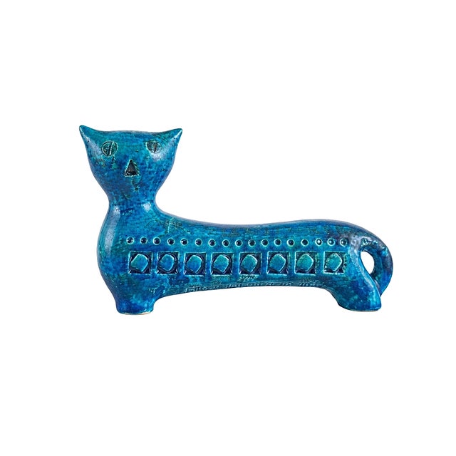 Rimini Blu Cat Figurine by Aldo Londi for Bitossi, 1960s For Sale - Image 9 of 9