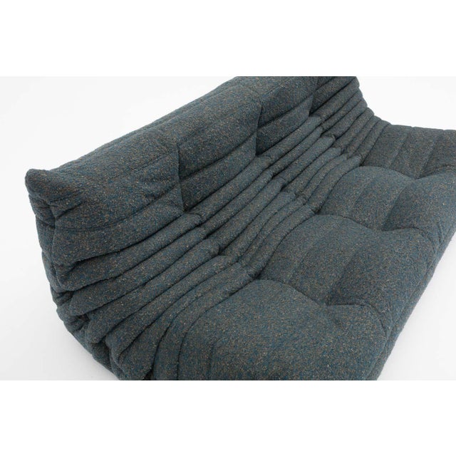 Textile Togo Three-Seater Sofa in Green Bouclet by Michel Ducaroy for Ligne Roset For Sale - Image 7 of 16