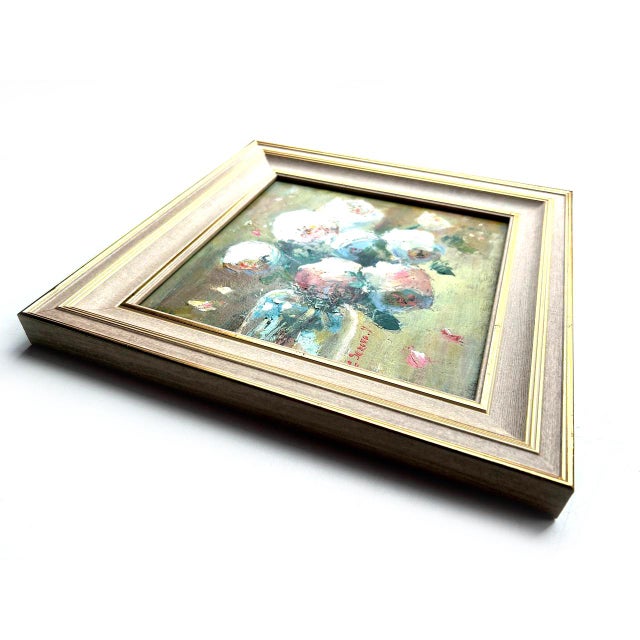 Framed Floral White Flowers Peonies Bouquet Original Painting by Valeriya Serova For Sale - Image 4 of 14