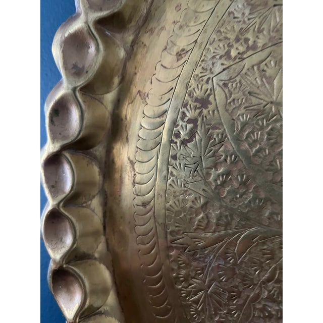 Large 1900’s Brass Plate Wall Hanging/ Tray For Sale - Image 12 of 12