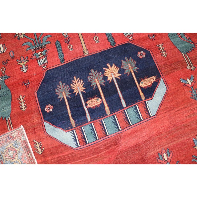 Early 20th Century Pictorial Bakshaish Animal Motif Rug For Sale In New York - Image 6 of 6