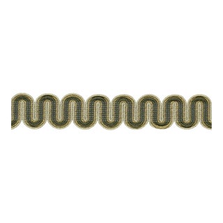Schumacher Winding River Tape Trim in Green For Sale
