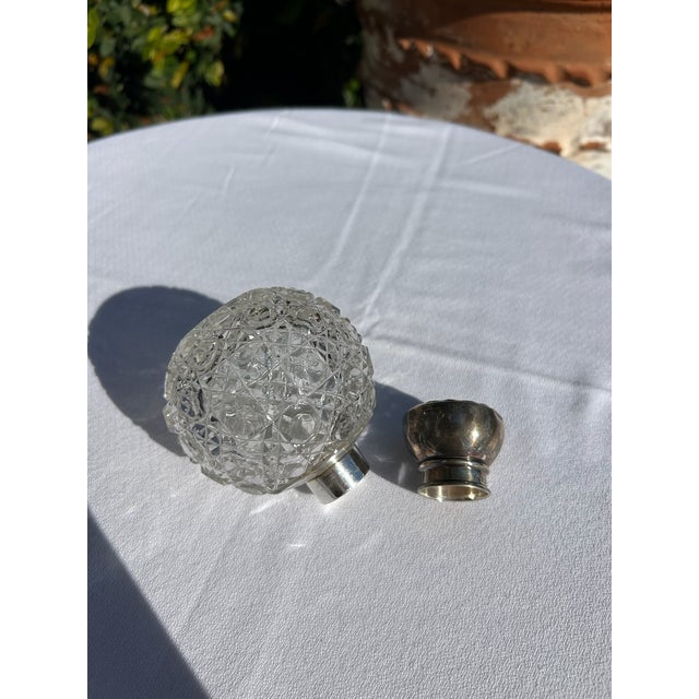 Vintage Sterling Silver & Cut Crystal Perfume Bottle For Sale In Los Angeles - Image 6 of 13
