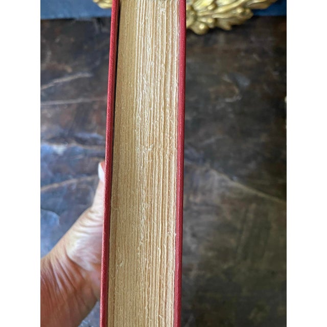 Animal Skin 1952 Vintage Red Leather Wrapped Book Library Bookshelf Bibliophile For Sale - Image 7 of 9