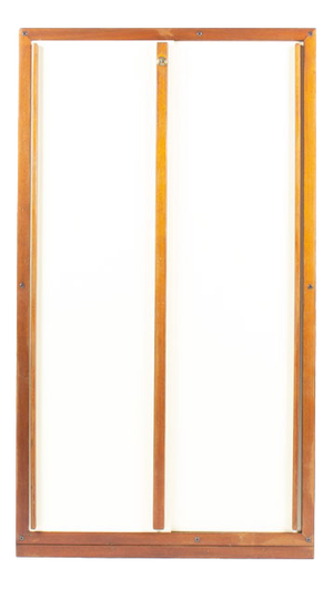 Mahogany and Beige Panel Wardrobe by André Sornay, France, 1960s