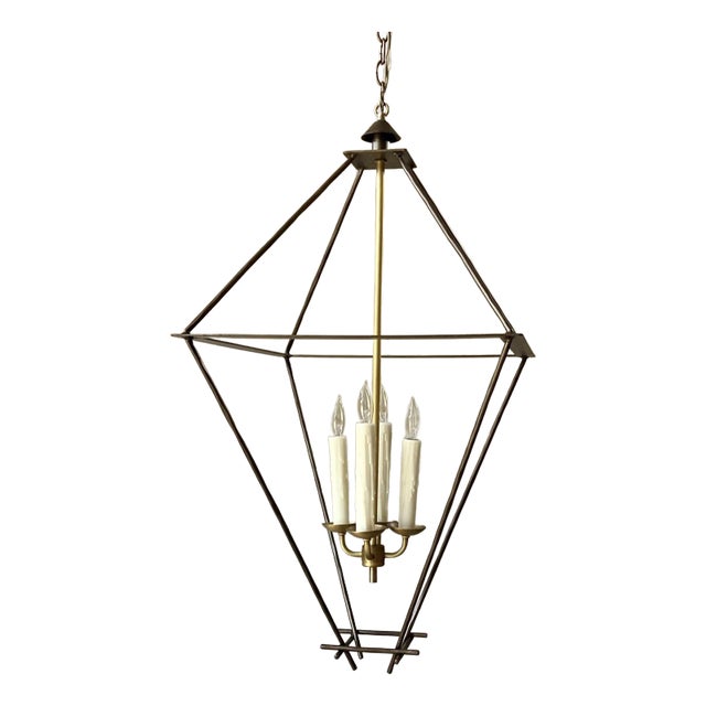 Box Kite Lantern in Gun Metal Finish For Sale