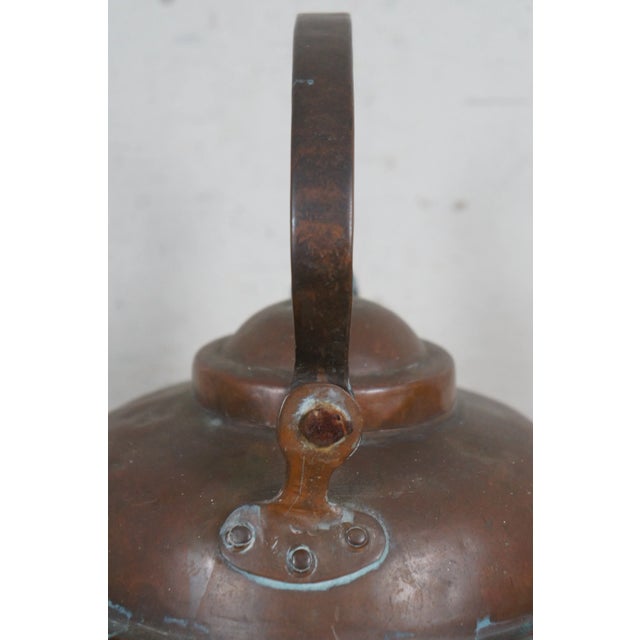 Mid 19th Century Antique Primitive Copper Dovetailed Goose Neck Tea Coffee Pot Kettle For Sale - Image 5 of 10