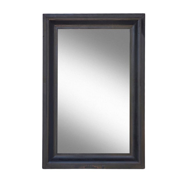 Mid 19th Century Ebonized Empire Period Antique Mahogany Mirror/Original Back For Sale - Image 5 of 12
