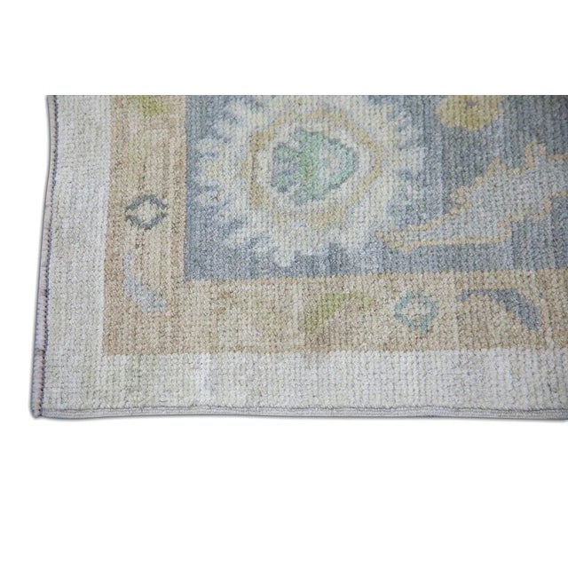 Turkish Oriental Hand Knotted Rug Turkish Oushak 6'1" x 9'3" For Sale - Image 3 of 6