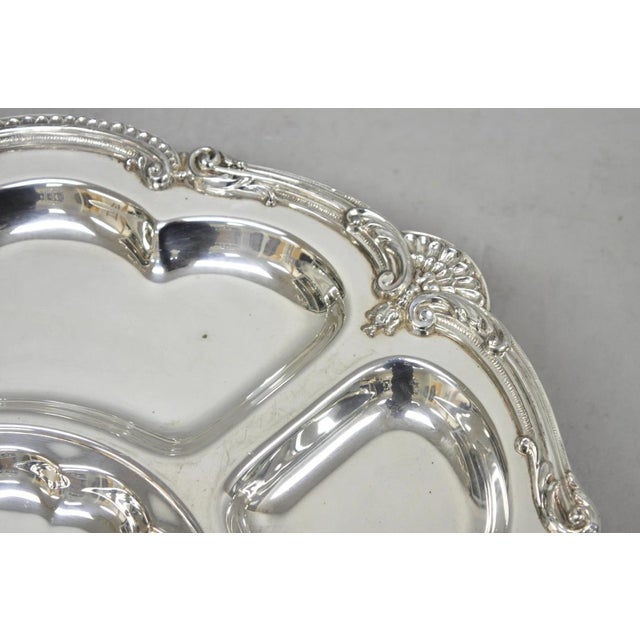 Vintage Victorian Silver Plated Lazy Susan Revolving Serving Platter Party Tray For Sale - Image 9 of 14