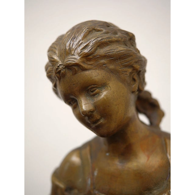 2000 - 2009 Ernest Rancoulet, Statue of a Young girl, Late 19th Century, Bronze For Sale - Image 5 of 13