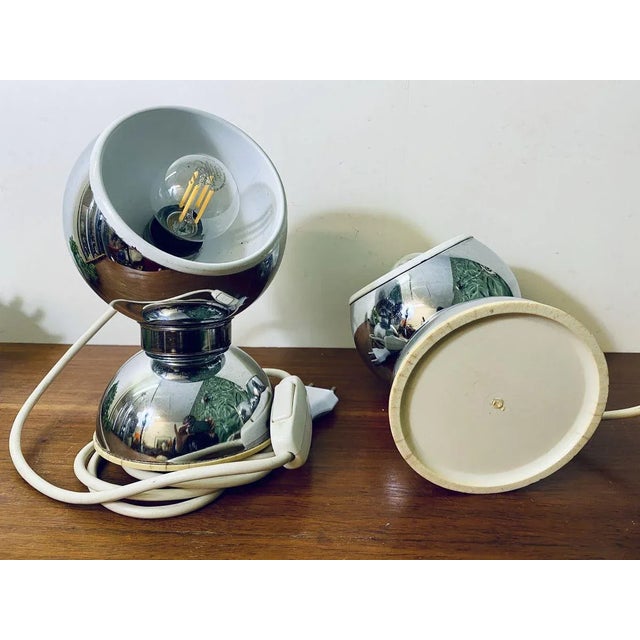 Vintage Italian Chrome-Plated Steel Table Lamps by Goffredo Reggiani for Reggiani, Set of 2 For Sale - Image 16 of 17