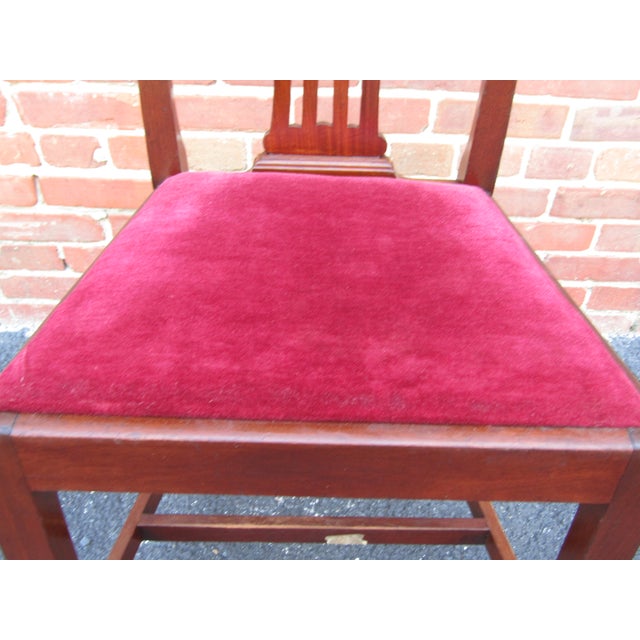 Set 4 Antique English Mahogany Georgian Dining Chairs 1860s