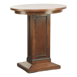 Dutch Oak Side Table/Center Table in Luxurious Amsterdam School Design with Exquisite Details For Sale