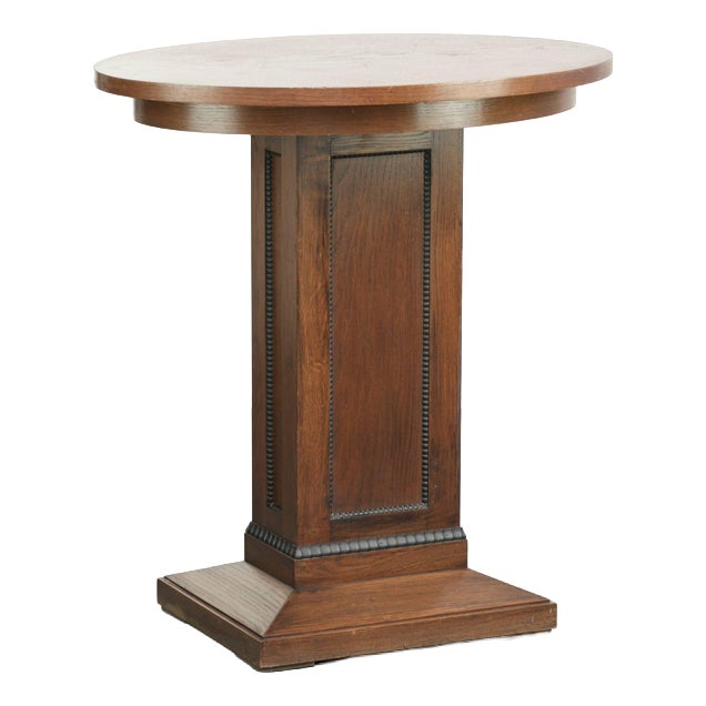 Dutch Oak Side Table/Center Table in Luxurious Amsterdam School Design with Exquisite Details For Sale
