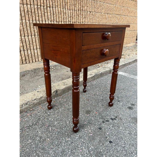 19th Century 19th Century Antique 2 Drawer Side Table. For Sale - Image 5 of 7