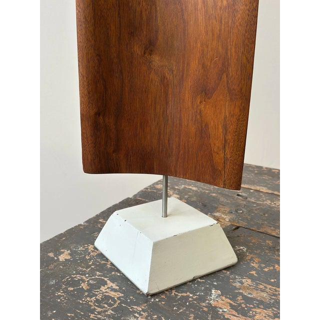Vintage Large-Scale Teak Fin Sculpture With White Painted Base Base by Paul Bechtold, Circa Mid 20th Century For Sale In New York - Image 6 of 18