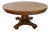 Antique Arts & Crafts Tiger Oak Dining Table on Pedestal Base With 54" Round Top For Sale