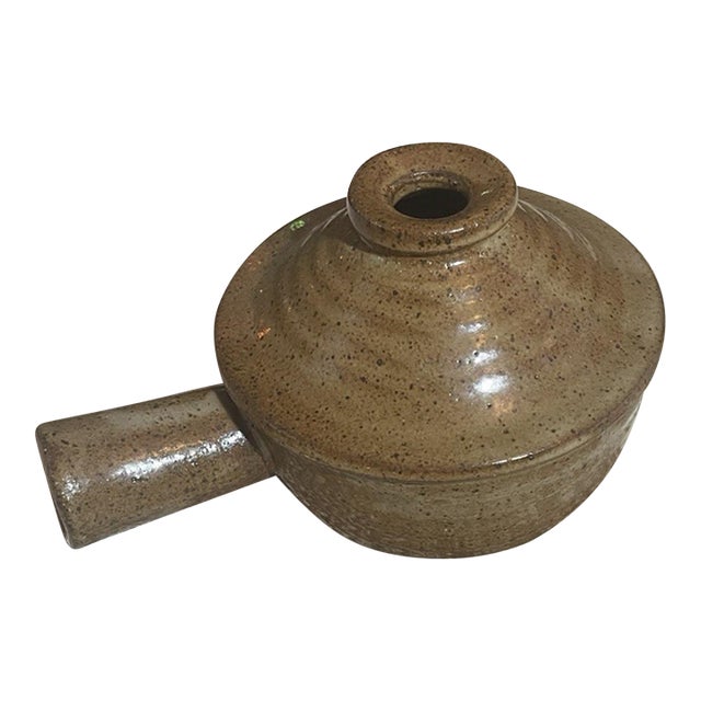 Late 20th Century Glazed Stoneware French Onion Soup Crock With Lid For Sale