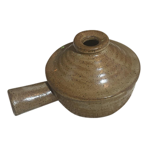 Late 20th Century Glazed Stoneware French Onion Soup Crock With Lid